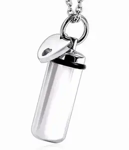 New stainless steel high polished tidal locket pet urn pendant with heart charm