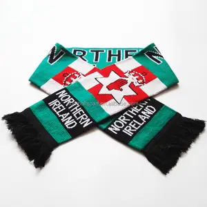 2018 New design customized colors knitting jacquard low price football sport scarf