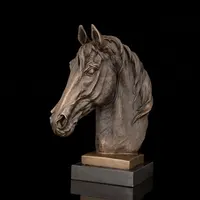 العتيقة برونزية الحصان رئيس تمثال نصفي