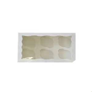 white color 2,4,6,12 cupcake box no printing cake boxes with insert