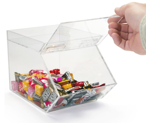 Wholesale Food Safe Lucite Acrylic Candy Box <b>Bin</b> Dry Food Container with Lid - Product Image 3