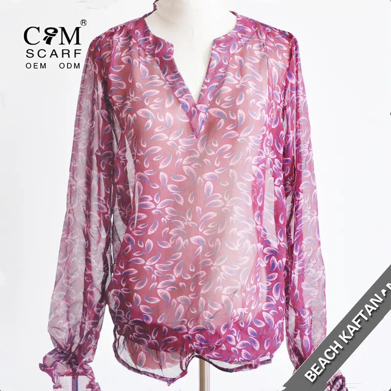 Femmes Printemps Imprimé Floral 3/4 Manches Irrégulié Ourlet Asymétrique Tunique Ample Longue Blouse Tops