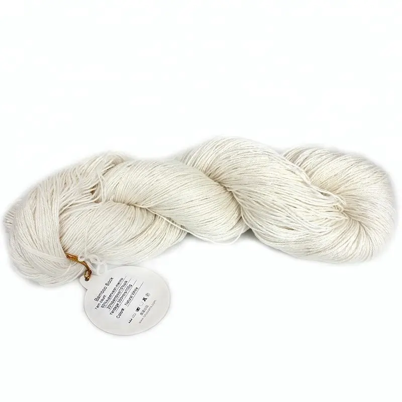 Bamboo sock yarn 65%superwash merino 20% bamboo 15%silk knitting yarn natural undyed yarn