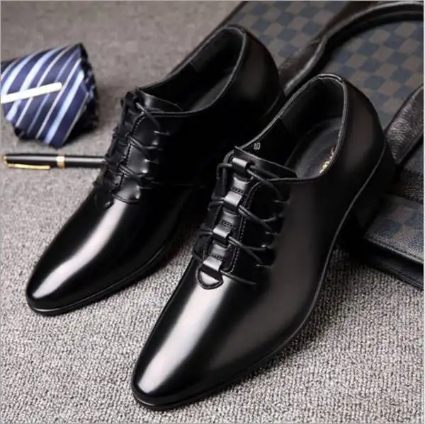 Men British Business Leather Office Oxford Casual Loafers Flat Lace-up Dress Shoes