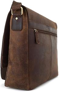 Serviette en cuir pour hommes et femmes, classique, cartable pour ordinateur portable, sac de bureau, pour l'école - Product Image 5
