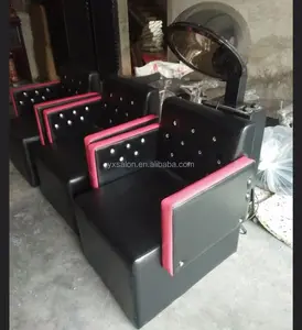 2018 新款经典欧式风格黑色皮革粉红色修剪烘干机带烘干机的椅子