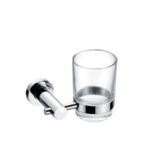 Stainless steel wall bathroom hardware single tumbler cup holder