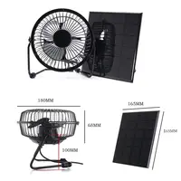 Bueshui-ventilador de hierro con Panel Solar de 6 pulgadas para el hogar, oficina, viajes al aire libre, pesca, ventilador de ventilación de refrigeración, USB, 4,5 W, 6V