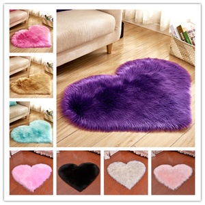 Tapis de sol doux en fausse peau de mouton, Design de cœur, Super doux, pour enfants, course de lit pour filles, <span class=keywords><strong>50</strong></span> cm - Product Image 3