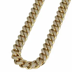 Hip Hop Custom Iced Out Schmuck Cuban Link Goldketten zum Verkauf