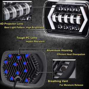 OVOVS Vente flash 55W DRL Clignotant rectangulaire Phare de camion 5x7 pouces Phare LED pour Wrangler YJ <span class=keywords><strong>Cherokee</strong></span> <span class=keywords><strong>XJ</strong></span> Chevy - Product Image 4