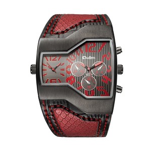Montre en cuir pour hommes, horloge <span class=keywords><strong>à</strong></span> double heure, mouvement <span class=keywords><strong>à</strong></span> <span class=keywords><strong>Quartz</strong></span> japonais, 6 couleurs, tendance, Original, 1220 - Product Image 5