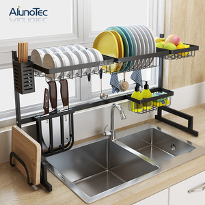 Cuisine Gain de place Porte-ustensiles <span class=keywords><strong>Étagère</strong></span> D'épicerie Plat Séchage Grille <span class=keywords><strong>Sur</strong></span> Évier - Product Image 2