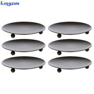 A buon mercato Nero di ferro artigianato candela piastra di supporto o piedistallo candle stand per la Candela del LED Giardini/Spa e Aromaterapia - Product Image 1