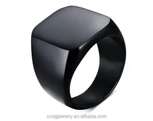 Chengfen European and American men's simple titanium steel black ring square shape wholesale ring