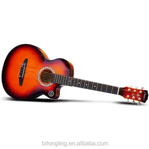 (TL-0027)38 גודל אדווה דפוס צבע טיליה אקוסטית עממי גיטרה, סיני גיטרה