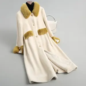 Vestes en fourrure de vison véritable d'agneau pour femme, manteau en peau de mouton, vêtements d'extérieur d'hiver de luxe,