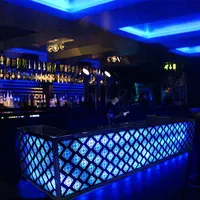 Modern stainless steel nightclub led lighting bar counter