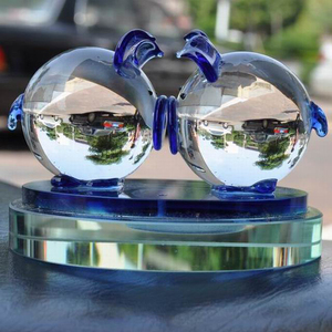 Bottles of perfume CRYSTAL in car accessories Lovers <strong>kissing</strong> <strong>pigs</strong> - Product Image 5