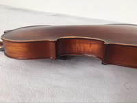 Violon professionnel Sinomusik rouge-brun fait à la main, verni, avec cordes allemandes de qualité supérieure, en érable flammé et épicéa sculpté
