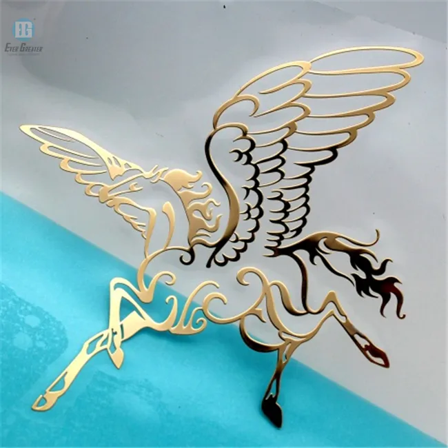 custom electroforming nickel metal sticker Customized fashion shiny gold metal decorative logo label sticker