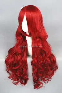 High Quality 80cm Long Curly Red Wig Cosplay The Little Mermaid Anime Synthetic Halloween Party Lolita Hair Wigs