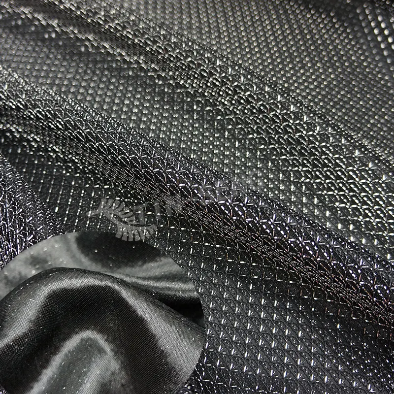 Rede de pesca de lurex de prata, tecido de cetim metálico para corredor de mesa