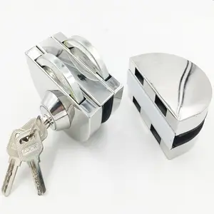 High Quality Door Handle Lock Stainless Steel Key Glass Lock Frameless Door Lock with Handle