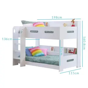 Sky White Bunk Bed - Ladder Can Be Fitted Either Side