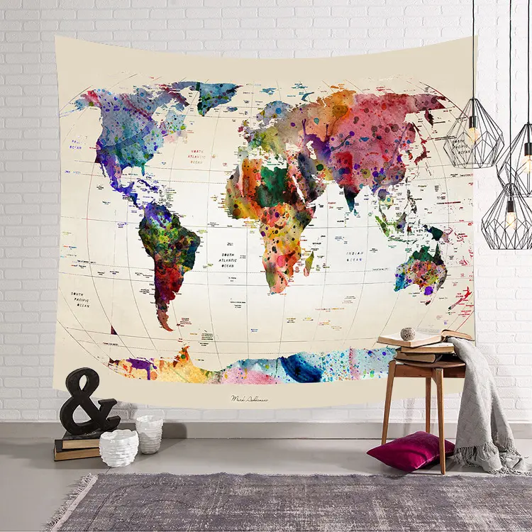 Amazon hot cake digital printed map tapestry