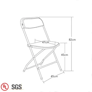 Chaises pliantes en plastique pour extérieur, jardin, mariage, fête, camping, blanches, portables, vente en gros - Product Image 6