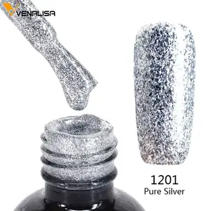 #60752 Canni Supply Nail Art Venalisa 12 Ml 12 Kleur Aluminium Folie Sequin Fonkelende Luminescentie Pigment Nail Platinum Gel polish
