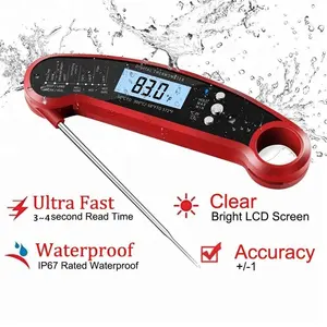 Household Thermometer Digital LCD BBQ Meat Cooking Thermometer With Folding Probe