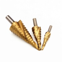 HSS 3PC 4241 4-12-20-32mm Titan-Spiral nut Dreieckiger Griff Stufen bohrer für Metallplatte