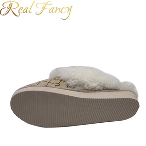 Thiết Kế mới Mùa Đông Không Trượt Duy Nhất Trượt Trên Mờ Trong Nhà của Phụ Nữ Da Lộn Dép Đi Trong - Product Image 4