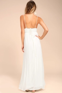 Vestido Casual Blanco sin Espalda para Mujer, Diseño Personalizado de Fábrica Lancai, Vestido Maxi Elegante sin Mangas para Cumpleaños - Product Image 2
