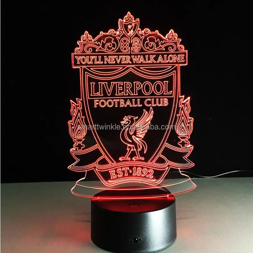 STL LED Football Club LED Night Light 3D Table Lamp Creative Home Decor Night Light USB Novelty Gift