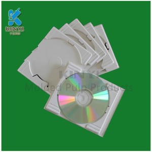 Phân Hủy Sinh Học Màu Trắng Đúc Sợi Giấy Bột Giấy <span class=keywords><strong>CD</strong></span>/DVD Trường Hợp Bao Bì - Product Image 3