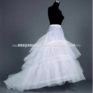 fabricant de underdress empoissonnement femme robe blanche robe longue traîne jupons - Product Image 1