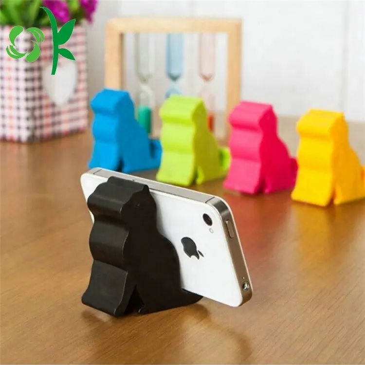 OKSILIOCNE Hot Sale 3D Cartoon Cute Silicone Phone Stand Table Holder Universal Smartphone Stand For All Phones Silicone Holder