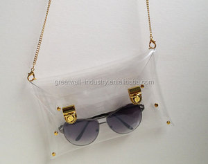 Medio Trasparente IN PVC Trasparente Frizione con la Stringa Catena per la spalla e cinghia per il polso, Frizione chiaro,, sacchetto di Frizione - Product Image 2