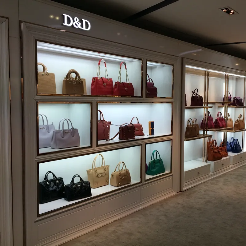 Custom Contemporary Handbag Store Decoration Bag Store Shelves luxury store display
