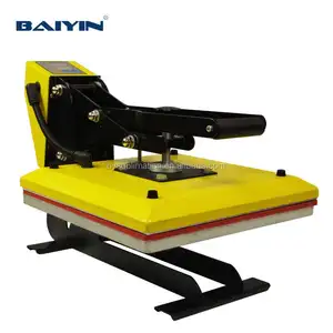 Yeni Tasarım Yüksek Basınç Isı Basın Makinesi, Dijital T-Shirt baskı ısı transferi düz 38x38 cm makinesi, sarı renk U-şekli