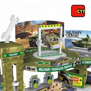 Set <span class=keywords><strong>Giocattolo</strong></span> <span class=keywords><strong>Garage</strong></span> Parcheggio per Veicoli Militari in Metallo Pressofuso con Auto Ferroviarie per Bambini - Product Image 2