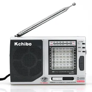 المدمج في مكبر الصوت لا شاشة رقمية Kchibo 10 باند راديو مع 2 AA batties