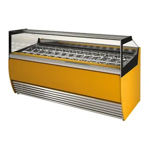 Professional refrigeration Ice Cream Gelato Display Fridge Showcase Machine