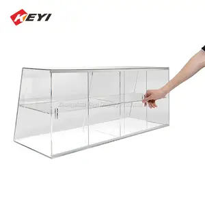 Groothandel Custom Bakkerij Aanrecht Voedsel Display Stand Grote Acryl Box Brood Cookie Display Case