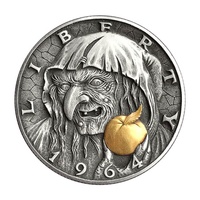 Pièces de monnaie commémoratives personnalisées en alliage de zinc 3D à double face, gravées en relief