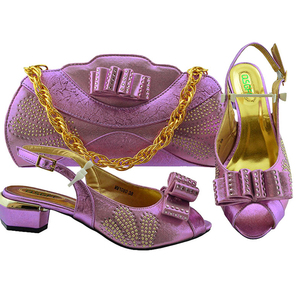 5cm鞋为妇女设置的意大利风格2019女士派对鞋和包集合匹配鞋子批发