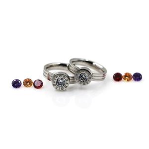 Custom Jewelry Roman Numerals <strong>Replaceable</strong> Zircon Screw Birthstone <strong>Ring</strong> - Product Image 5